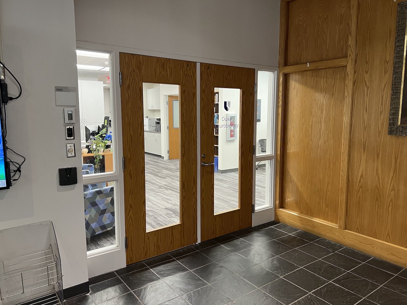 Department of Neurobiology administrative office entrance