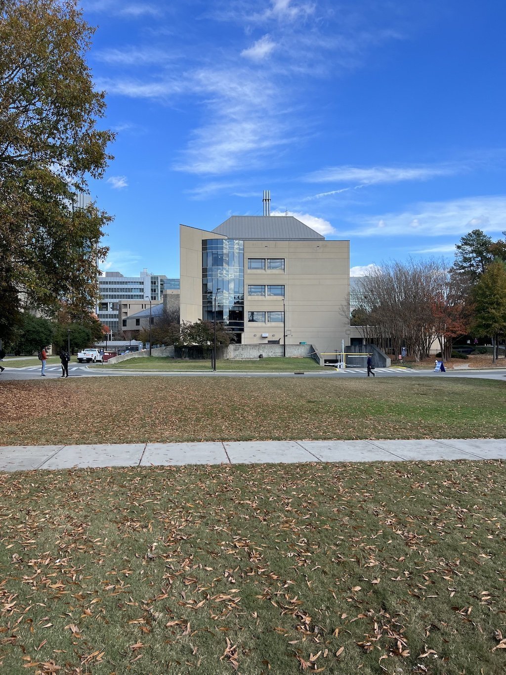 Bryan Research Building, exterior view from across Research Drive
